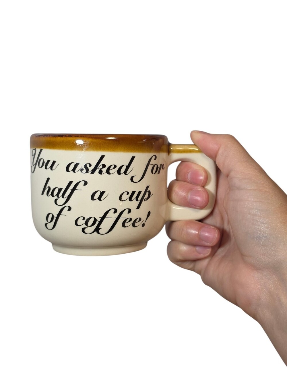VTG 70's Alabama Souvenir "You Asked For Half A Cup Of Coffee!" Ceramic Half Mug